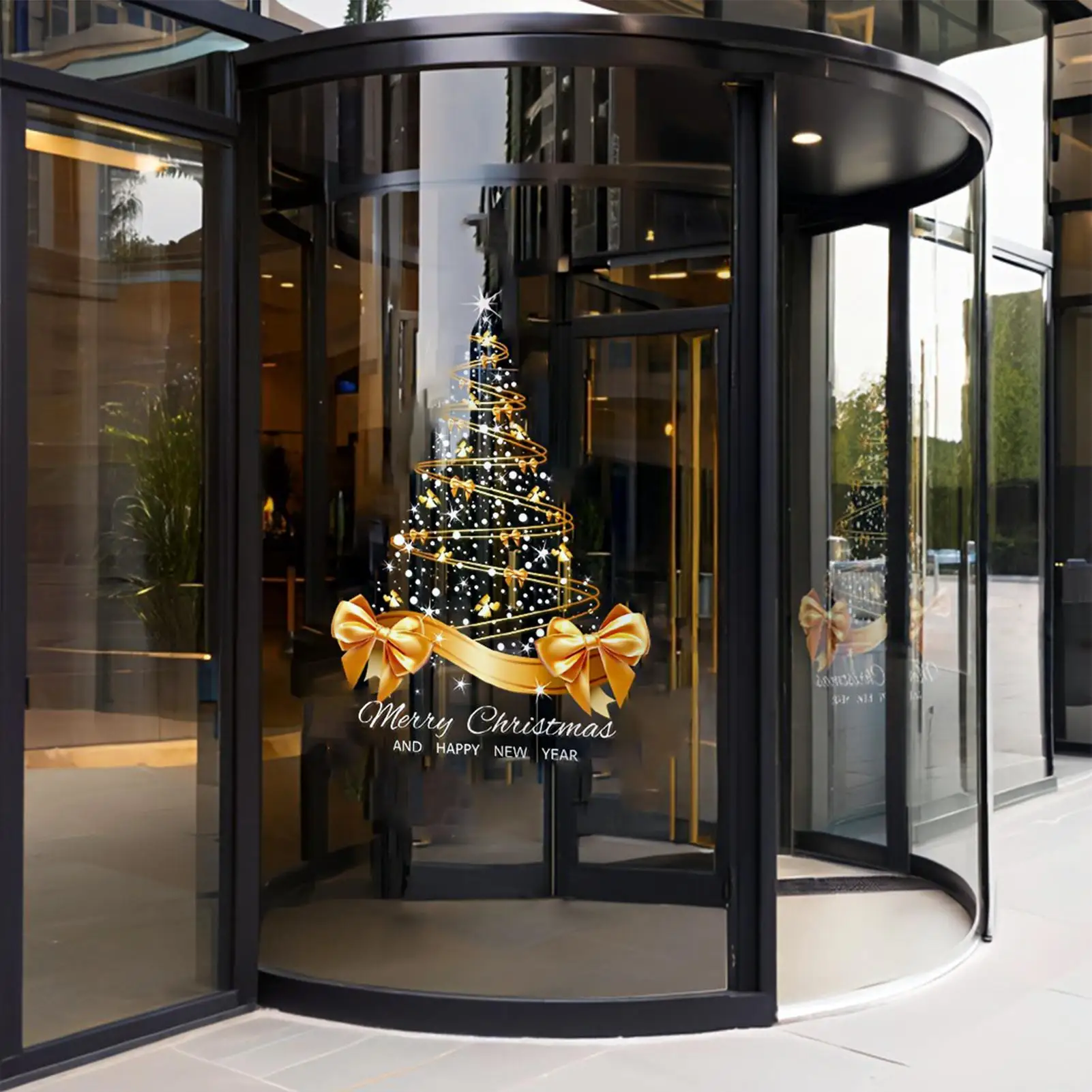 NEW Christmas Tree Stickers, Christmas Window Stickers Snowflake Christmas Tree Stickers, DIY Static Wall Door Murals For Window