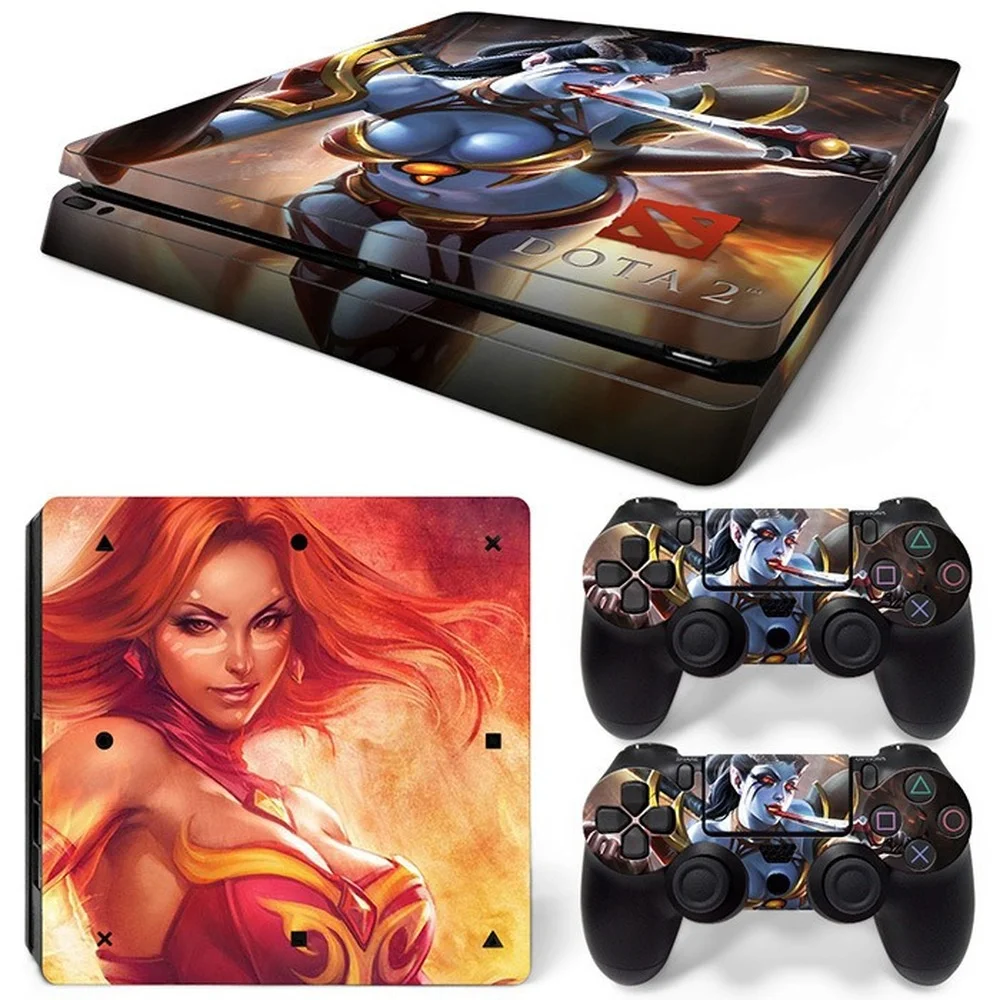 For Ps4 Slim Dota2 Pvc Skin Vinyl Sticker Decal Cover Console Dualsense Controllers Dustproof Protective Sticker