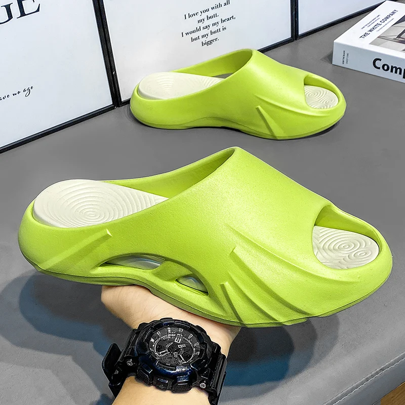 

Шлепанцы мужские из ЭВА, летние сандалии на толстой подошве, Нескользящие, удобные пляжные тапочки, для улицы