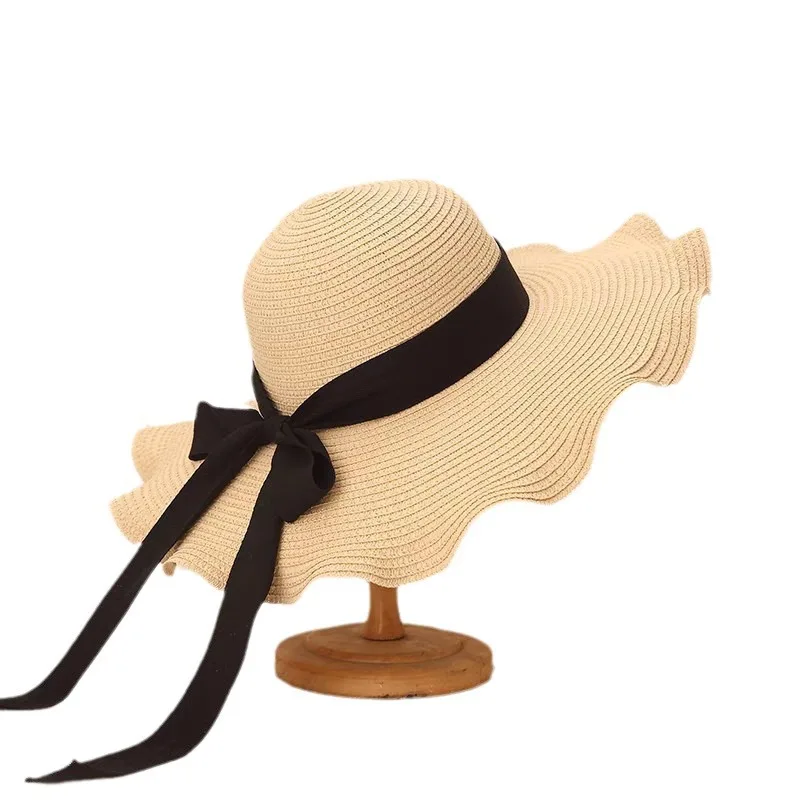 New Fashion Summer Straw Hats Bowknot Steamer Breathable Sun Hat Women Holiday Beach Hat Sun Protection Cap Visor Hat Sombreros