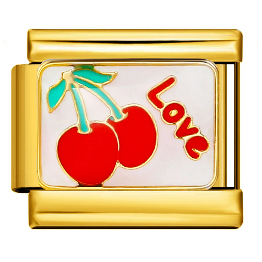 URING Klassische goldfarbene Geldbörse für Kaffee, Weinglas, Kerze, Edelstahl, italienischer Link, passend für 9 mm Schmuckherstellung, DIY-Armbänder – Detail 5