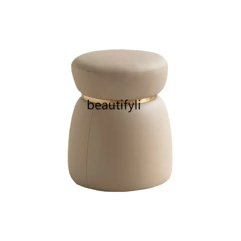 

Nordic Simple Makeup Stool Small round Stool a Block of Wood Or Stone Home Bedroom Living Room Stool Shoe Changing Stool