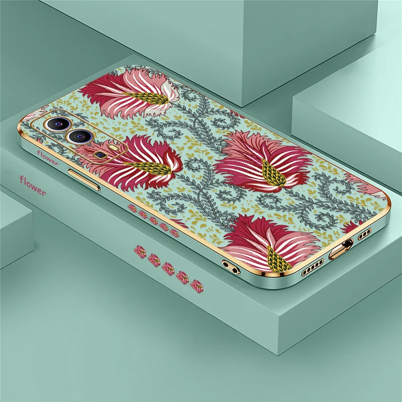Elegant Flower Painting Shockproof Silicone Protective Phone Case