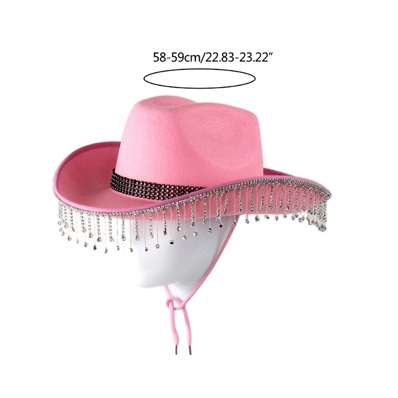 Cowboy Hats Cowgirl Hats Pink West Cowboy Hat Western Cowgirl Women Girls Rhinestones Cowgirl Hat Carnival Party Cap West Costumes for Adults