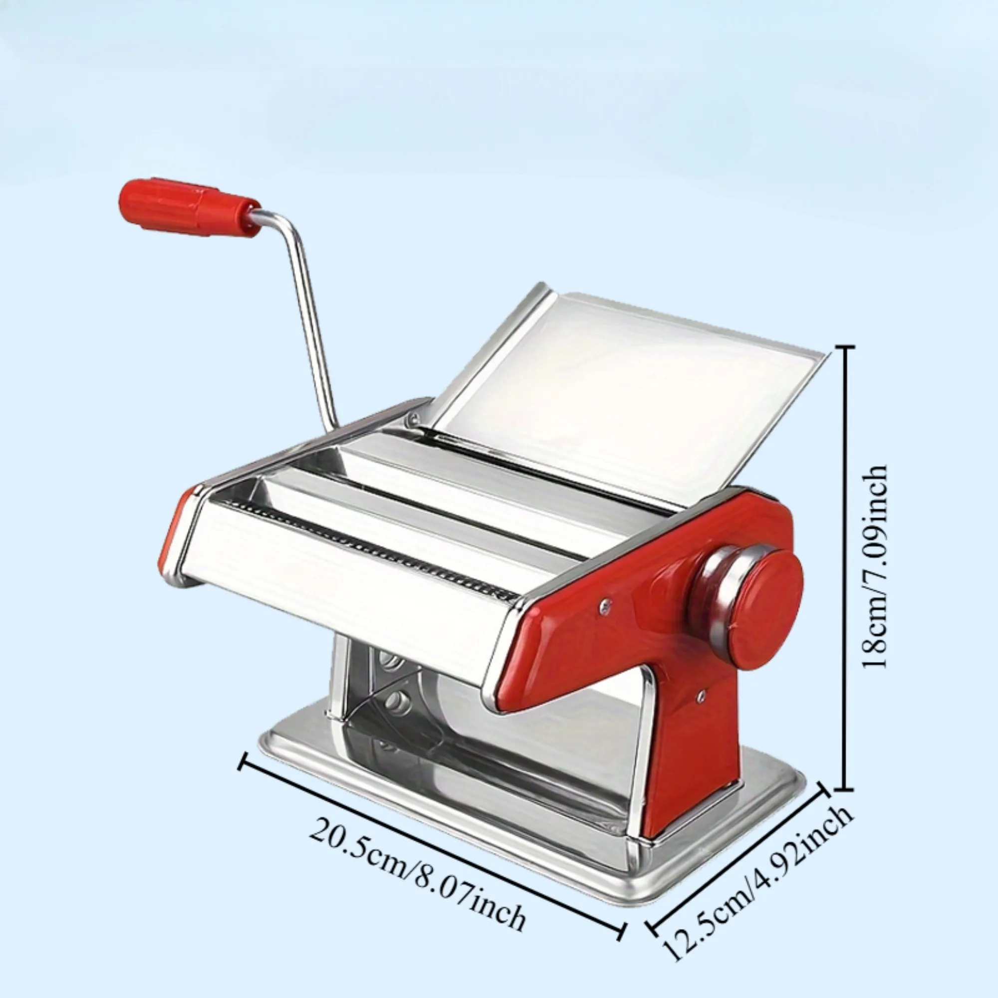 Manual Pasta Maker Machine with 6 Adjustable Thickness Settings-Hand Crank Double Cutter Roller for Spaghetti Fettuccine Nood noodle press pasta attachment