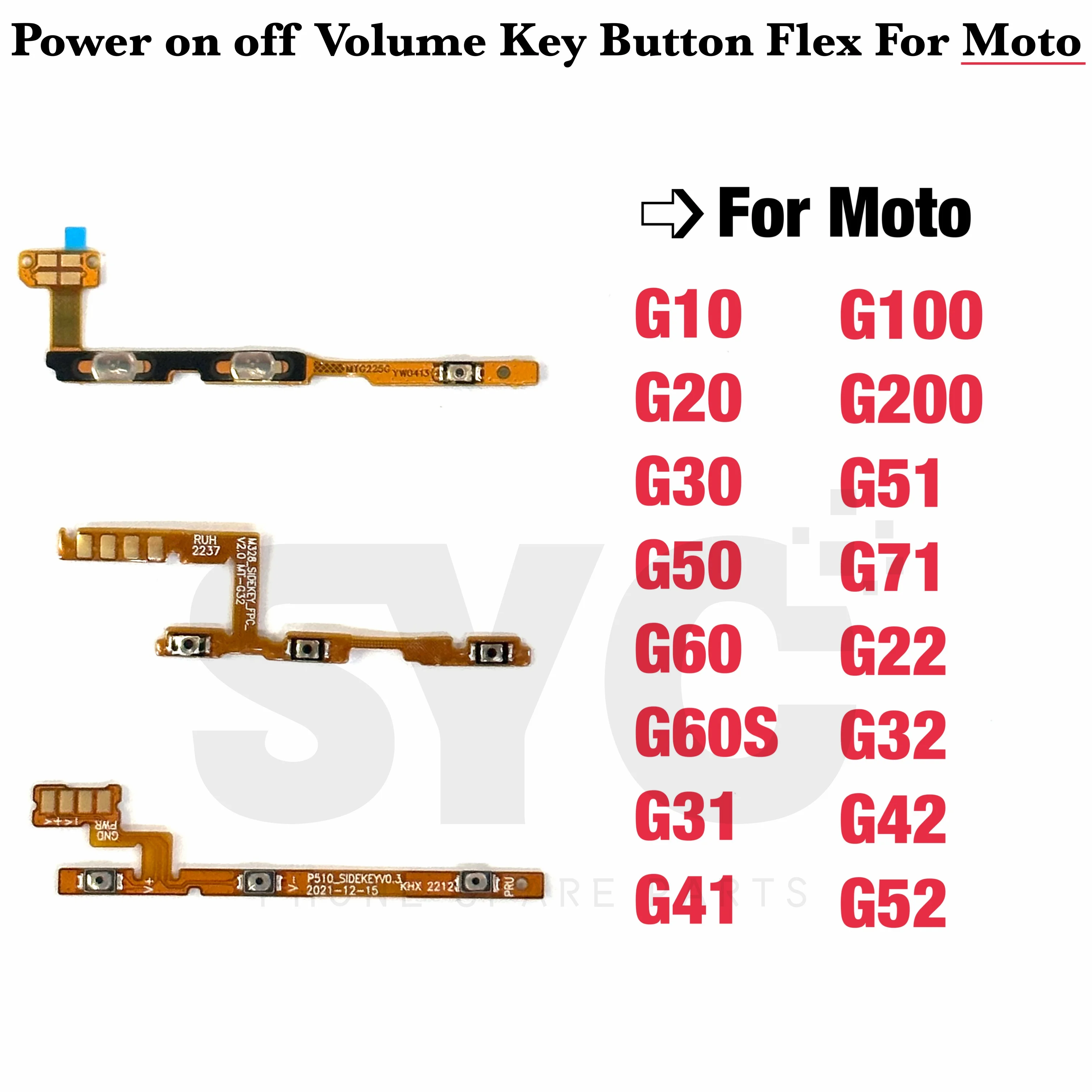 SYC Volume Power Switch On Off Button Flex Cable For Moto G10 G20 G30 ...