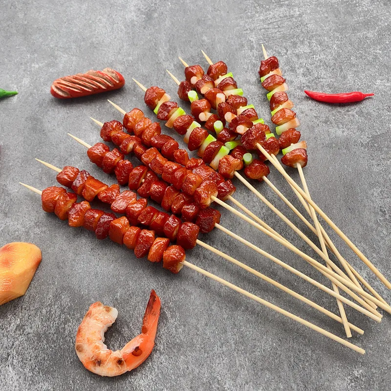 Food Model, Food Photography Props, Kitchen Food Toys, Table Decoration Simulated Barbecue BBQ Skewer Fake Food Model Photography Prop Sweet Table Home Decor Kids Kitchen Toy