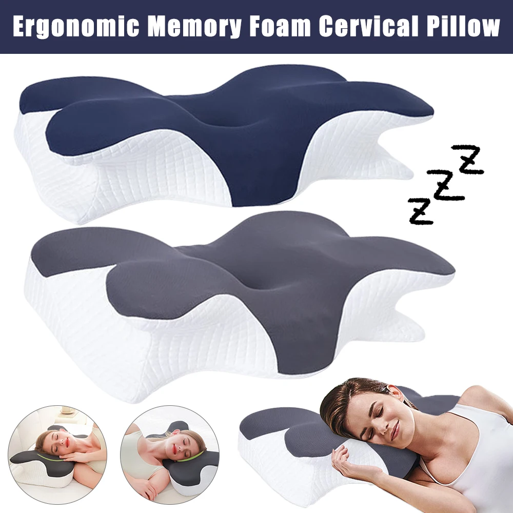 Memory Foam Neck Pillow Butterfly Shape Sleep Cervical Pillow Slow Rebound Comfortable Ergonomic Contour Orthopedic Neck Pillow 2