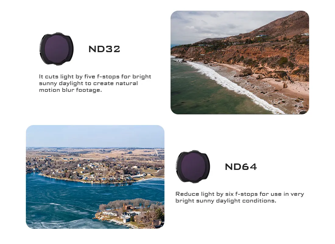 Standard Day – 4Pack ND8, ND16, ND32, ND64 Filters Compatible with DJI Avata Dro