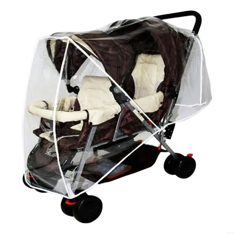 Universelle Doppel -Kinderwagen Regenabdeckung Windschutzkoffer für Twin Baby A2UB – Detail 3