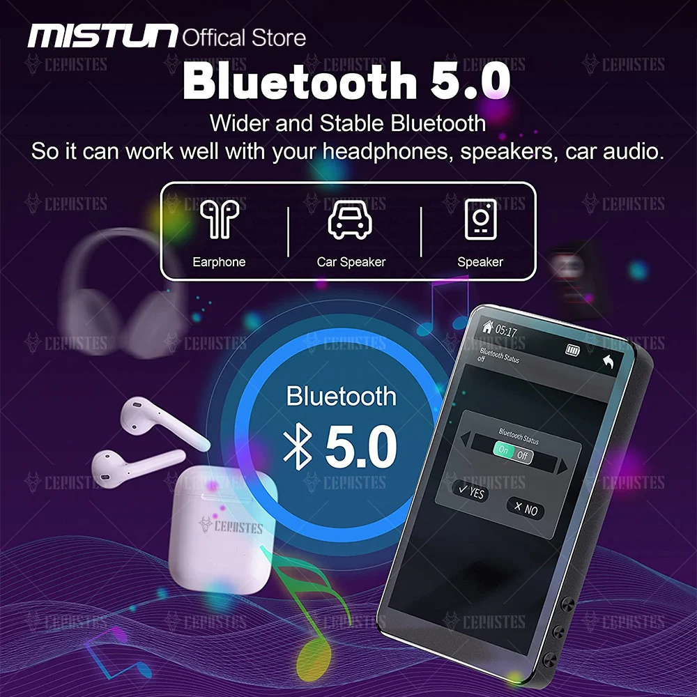 MP3 MP4 Player Bluetooth Built-in16GB Speaker 4.0 Inch Full Touch Screen HiFi Lossless Sound Mp4 Player 1080P Vedio/FM/Radio/Mp5