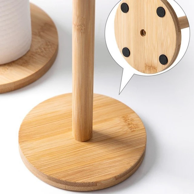 Porte-serviettes en papier rouleau en bois, support vertical, pot de poulet en papier, accessoires de rangement de toilette de cuisine, tissu chaud 4