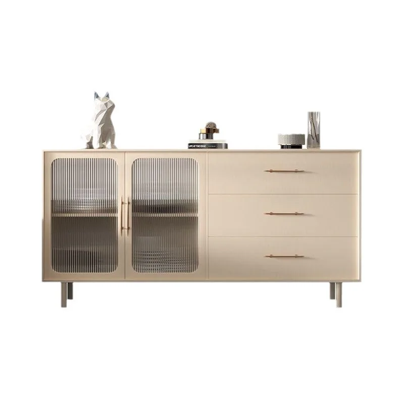Light Luxury Cream Style Stone Plate Sideboard Storage Chest of Drawers Living Room Side Cabinet