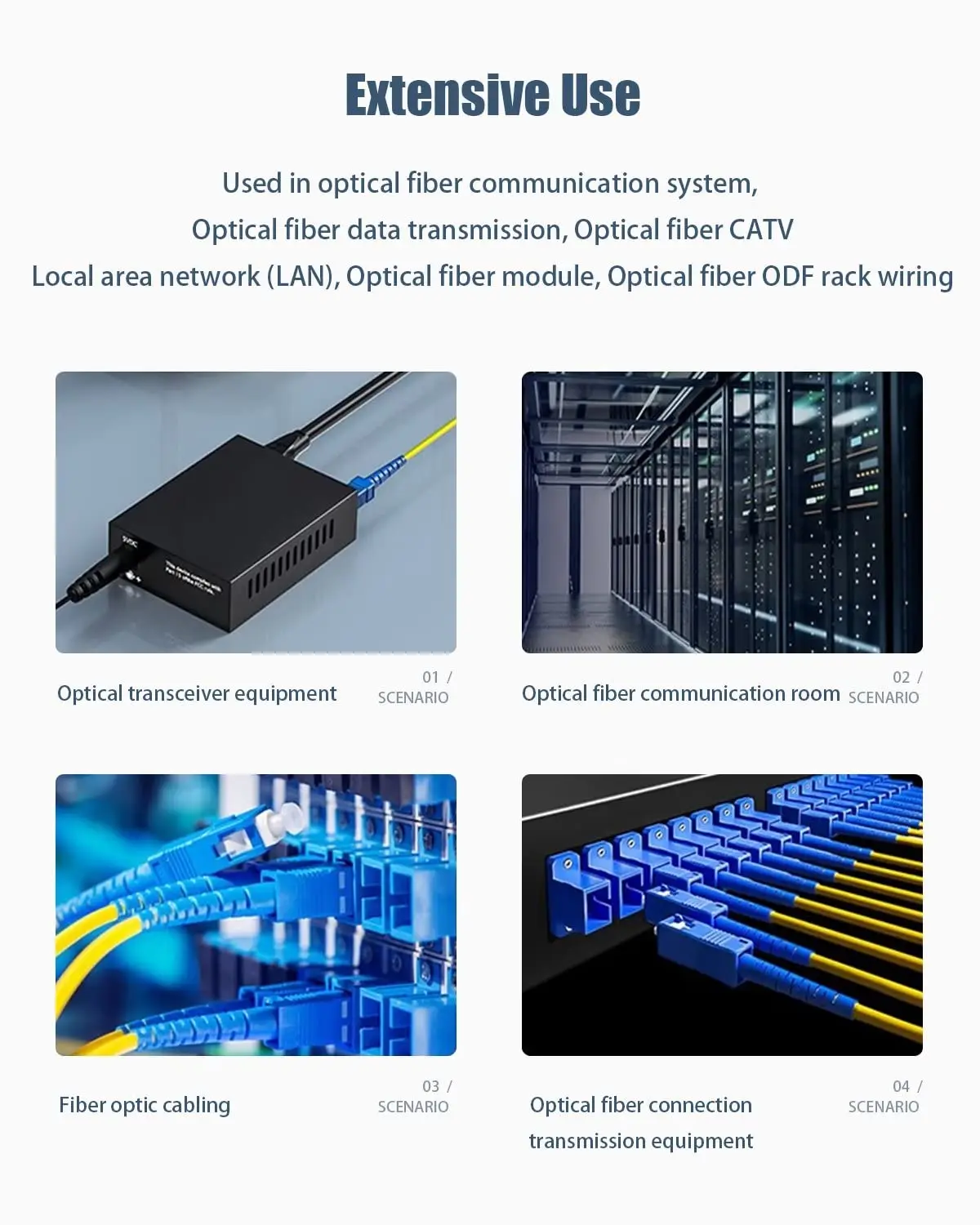 OM4 Fiber Optic Patch Cord 10 Gigabit Multimode 1-100m 50 125 2mm 10 Gbps 40 Gbps 100Gbps 2 Core Duplex Fiber Jumper