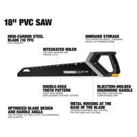 ToughBuilt TB-H4-26-18 18in PVC Saw Hand Tools Accessories TOUGHBUILT Hand Saw 2