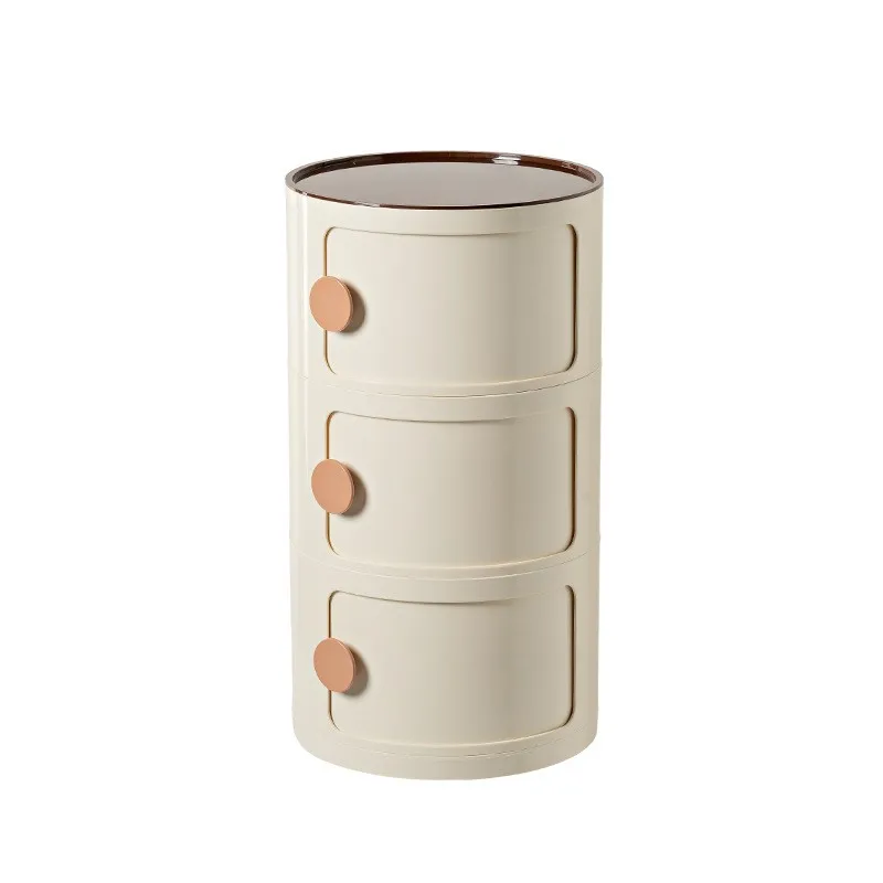 Round Bedside Table For Home Use Simple And Creative Design Detachable Bottom Stable And Beautiful OLEVO