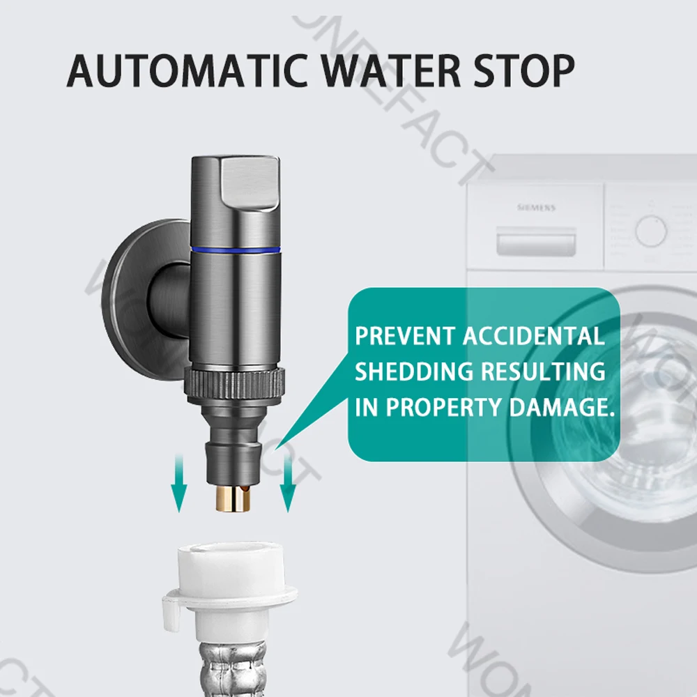 Universal Bathroom Washing Machine Faucet Mini Brass Angle Valve Bidet Dual-purpose Valve Dual-control Dual-cooking Faucet Quick