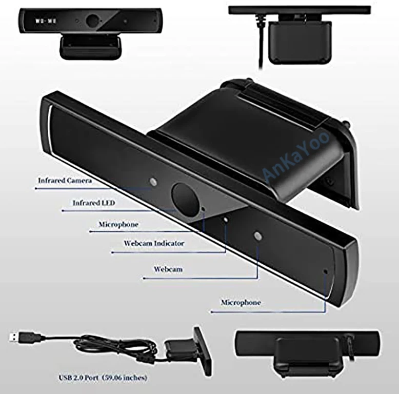 Facial Recognition Webcam Windows Hello Full HD 1080P 30FPS