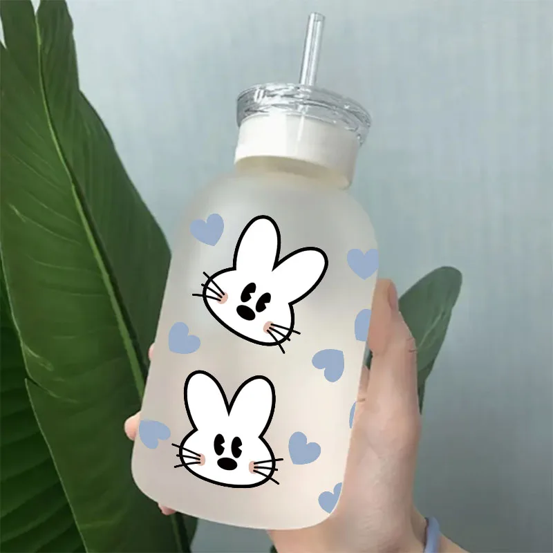 UV DTF Transfer Sticker Animal Pig Rabbit For The 16oz Libbey Glasses Wraps Bottles Cup Can DIY Waterproof Decals D5675