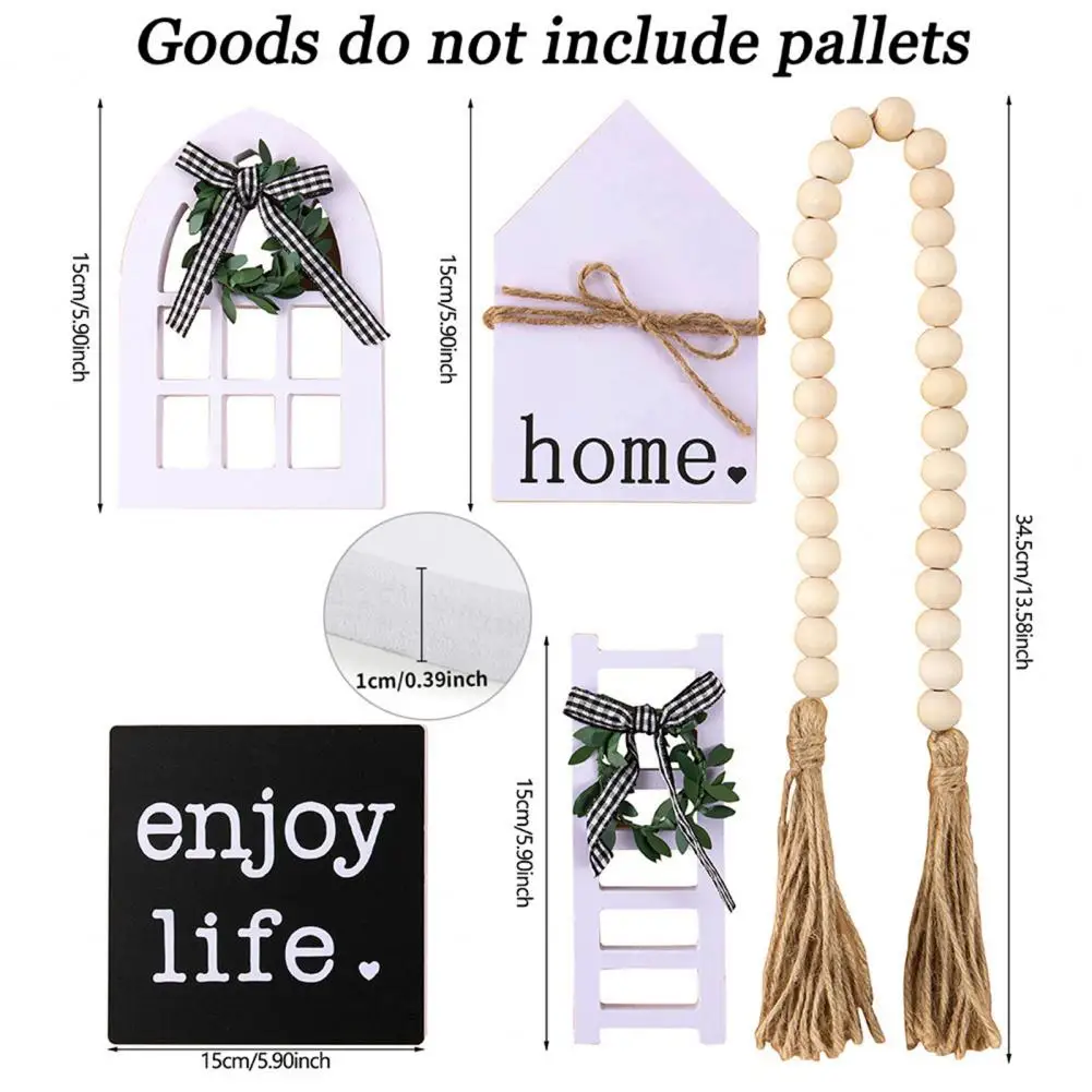 1Set Wooden Tiered Tray Decor Summer Mini Rustic Home Decorations Crafts Desktop Ornaments For Holiday Party Decoration 6