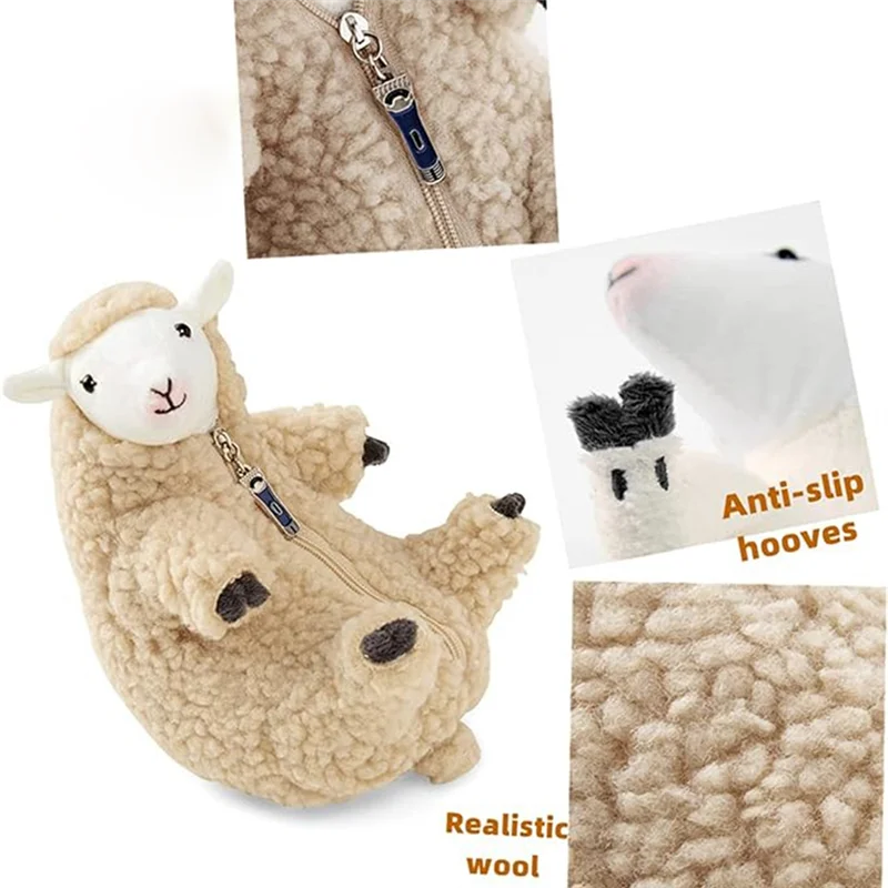 Plushies,Shaved Sheep,Funny Lamb Stuffed Animal,Cute Plushie,Sleeping Pet Buddy,Best Birthday Gifts For Girls Boys Teens Durable