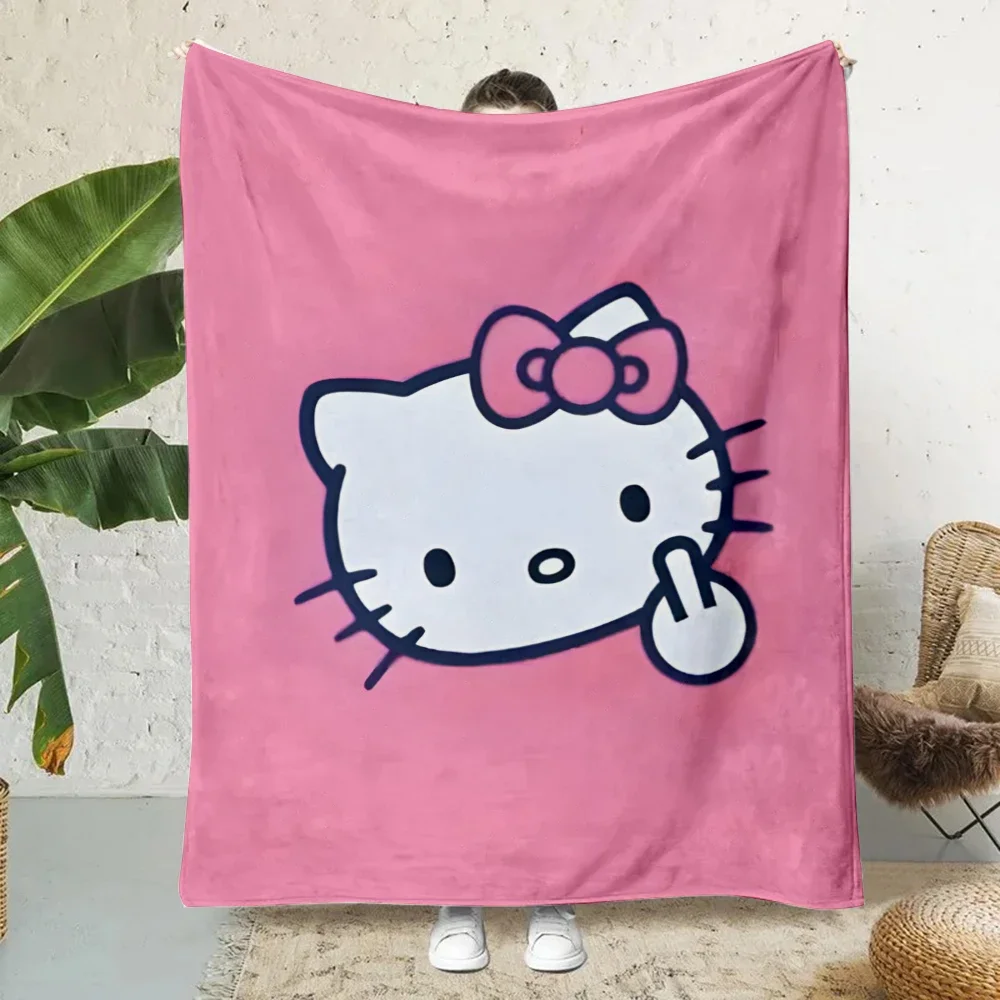Cute Cartoon Sanrio Hello Kittys Printed Blanket Picnic Blankets Warm Blanket Soft and Comfortable Home Travel Birthday Gift 4