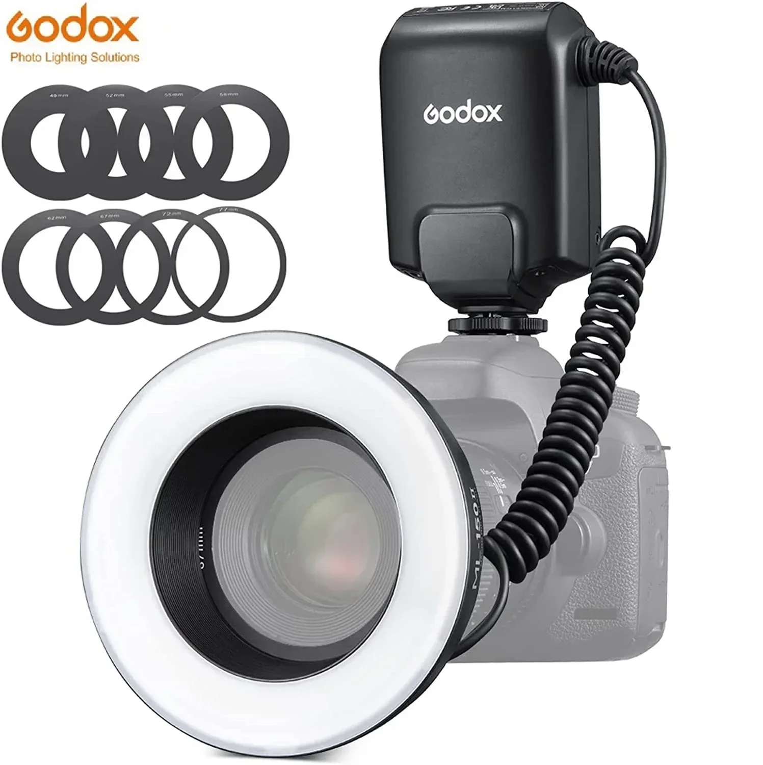 Godox ML-150II Macro LED Ring Flash Camera Flash for Sony Canon Nikon Fuji Olympus Panasonic DSLR Cameras