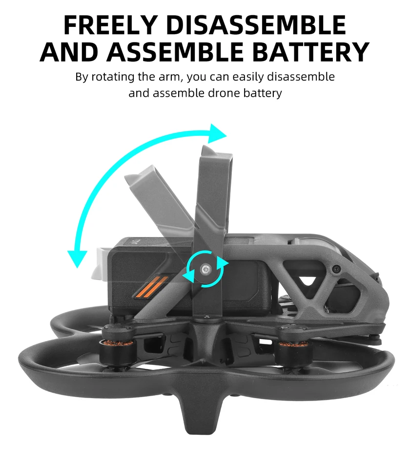 Fibbia Anti-Rilascio Per Batteria DJI Avata - Copertura Di Sicurezza In ABS Grigio - Protezione Caduta Batteria Per Drone