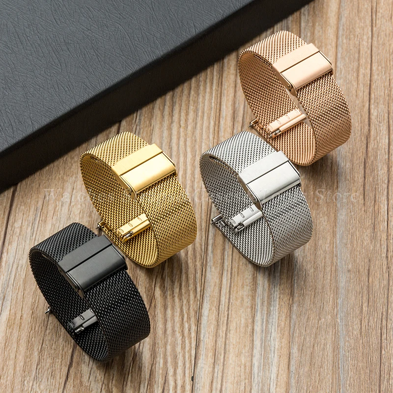 Premium 0.6mm Milanese Stainless Steel Mesh Watch Band - Quick Release Strap