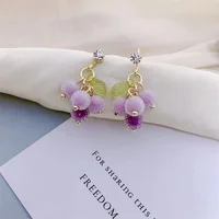 2025 New Sweet Temperament Small Fresh Bamboo White Lily Of The Valley Flower Earrings Elegant And Gentle Asymmetric  Earrings 5