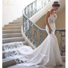 Elegant Spaghetti Straps Wedding Dress With Chapel Train Mermaid Party Dresses for Special Events V-Neck Wedding Gown Customized 1