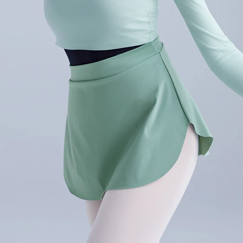 여성용 성인 사이드 스플릿 발레 스커트 여성용 짧은 스커트 발레리나 발레 댄스웨어 드레스 10 색