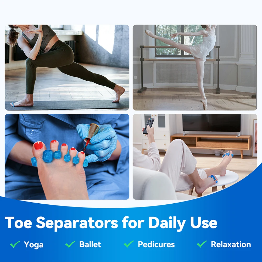 Silicone Toe Separator Toenail Divider Orthopedic Toe Spacer Bunion Corrector Gel Spreader for Women & Men