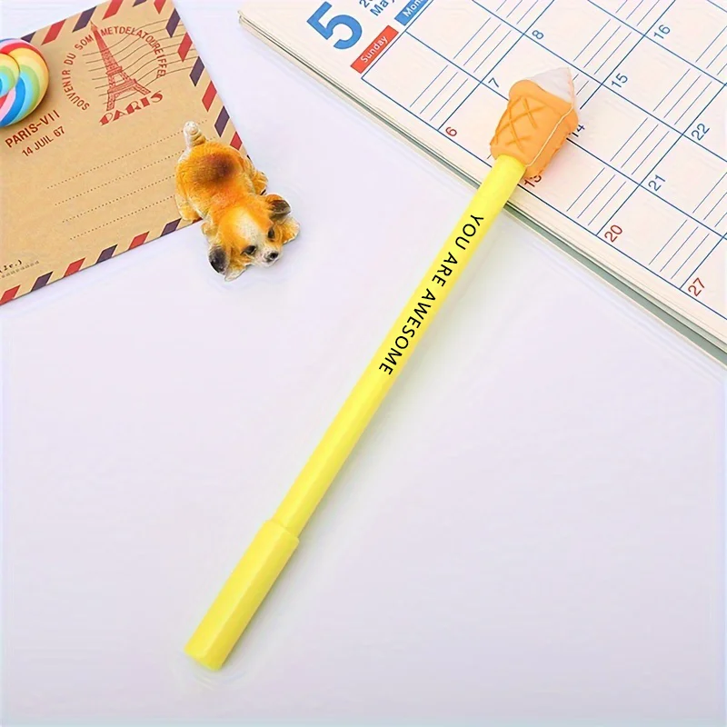 4pcs Creative French Fries Cola Hamburger Inspirational Gel Pens 0.5mm Black Ink Quick Drying Signature Pen Writing Stationery 4