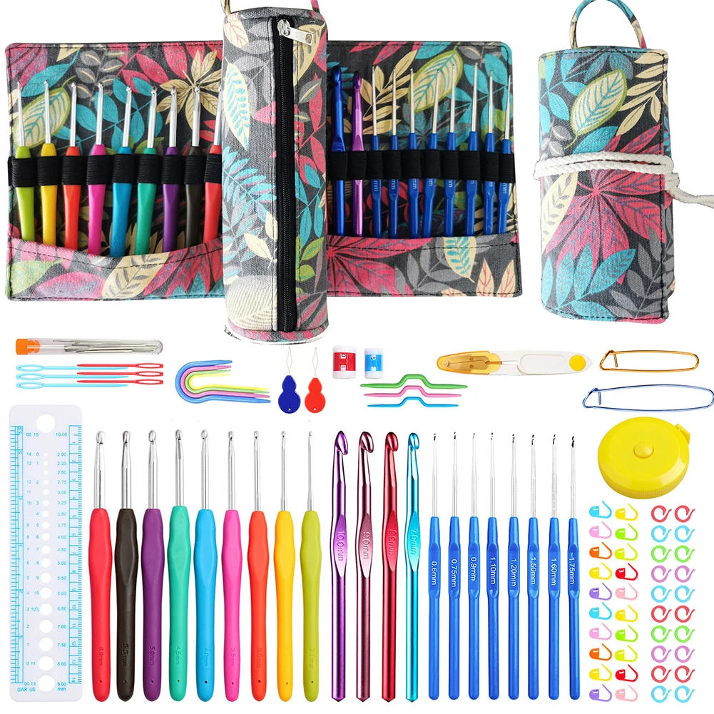 DIY Crochet Hooks Set 2mm To 6mm with Storage Bag and Crochet Needle Accessories Yarn Set Knitting Yarn