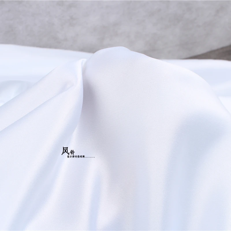 3Meters White Dress Wedding Dress Tribute Satin Fabric Thick and Stylish High-end Mercerated Satin Design Fabric