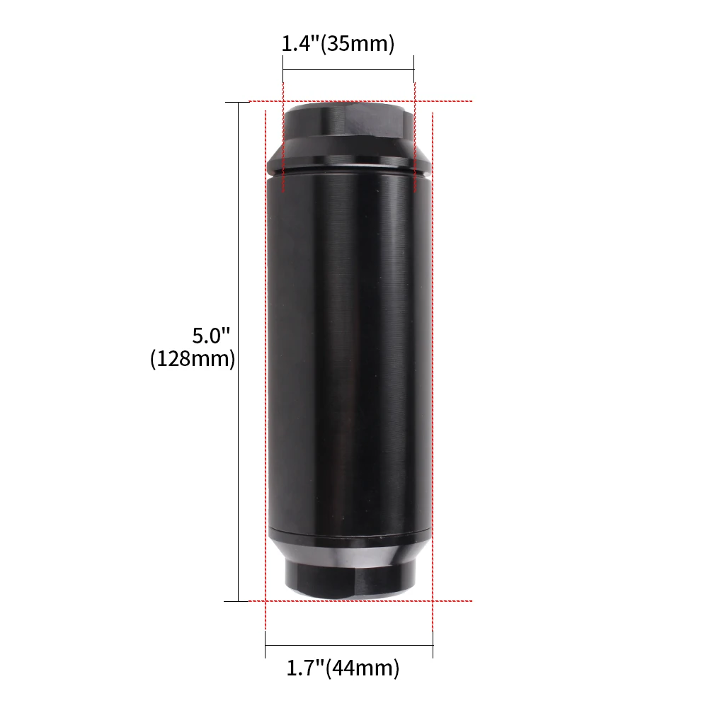 RASTP -Black&Red Inline Fuel Filter High FLOW 60 Micron Cleanable SS AN6 AN8 AN10 Filter Accessories RS-FRG014