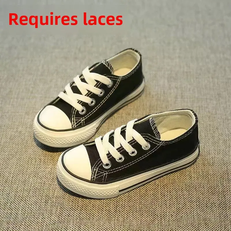 thumbnail image 1 of Zapatos Canva para niños, zapatos informales de moda con parte inferior plana para otoño, estilo coreano, versátiles, de pizarra blanca, para niños y niñas, 1 of 4
