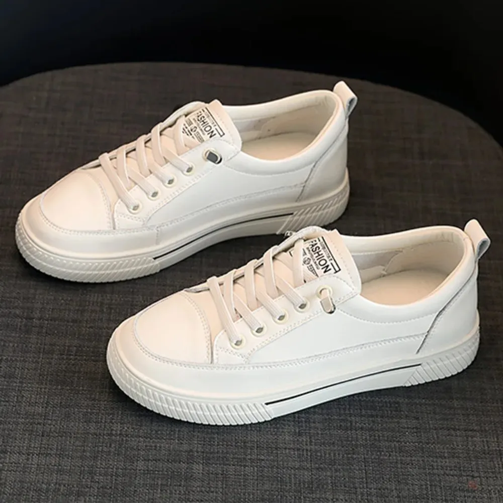 Off White Shoes Sneakers Da Donna New Versatile Basic Flat Bottom Scarpe Bianche Summer Thin Student Board Shoes Zapatos De Mujer
