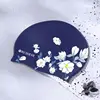 Silicone Swimming Cap Waterproof High Elastic Swim Cap for Women Long Hair Comfortable Adults Printed Swimming Cap 5