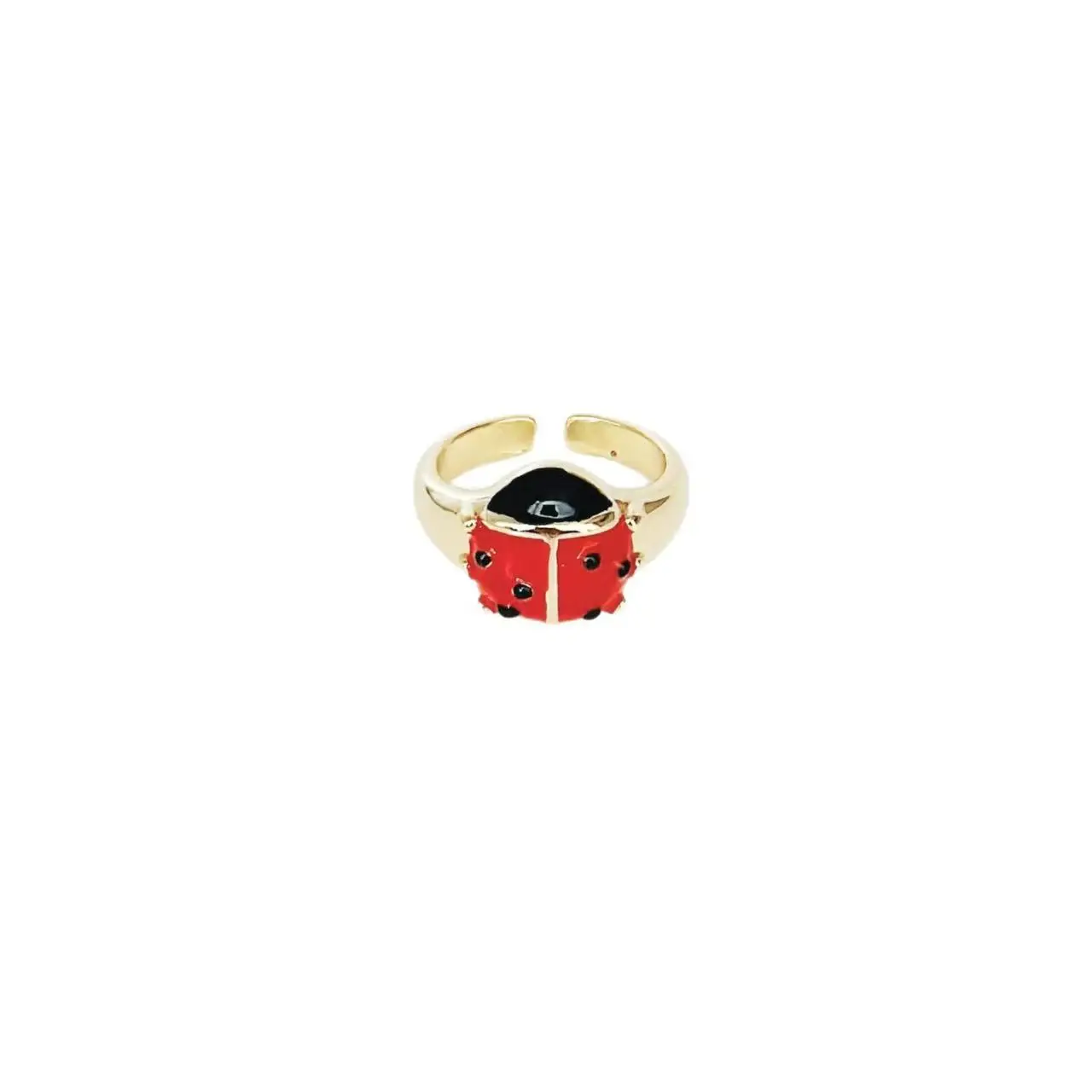 Vintage niche red ladybug adjustable women's ring elegant bohemian jewelry party wedding 2025 new 5
