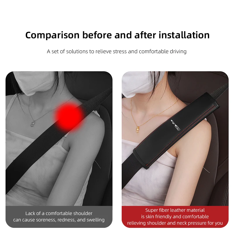 자동차 좌석 벨트 커버 어깨 보호대 패드 가죽 자동 액세서리 Kia Sportage Ceed Picanto Rio ProCeed Forte 5 3 4 K7 K5