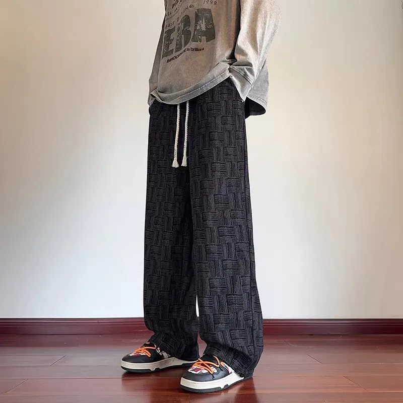 Thiened Fce Warm Casual Pants Men's Autumn Winter Trendy All-Match Loose Wear-Resistant Dirt-Resistant Long Trousers