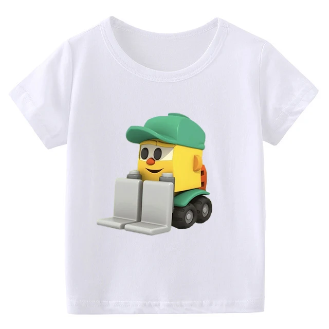 t-shirt cartoon	 100% 2-11T Cotton Kawaii Kids T-shirts Funny Leo The Truck  Cartoon Print Boy T Shirt Cute Boys  Tops Fashion Children Clothes tees children's clothes