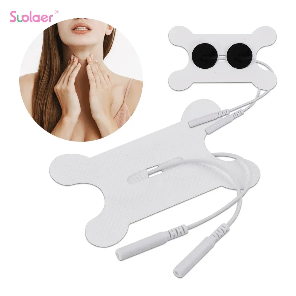 EMS Tens Electrode Pads Gel for Throat Body Massager Non-Woven Patch Self-Adhesive Acupuncture Physiotherapy Massage Pad 1/2pcs