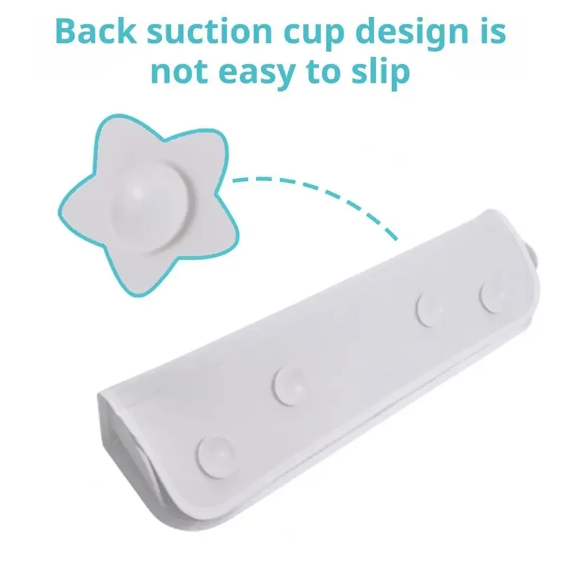 A45G-Bathroom Supplies Silicone Bathtub Toy Storage Rack With Suction Cups Splash Guard Organizer For Bathroom