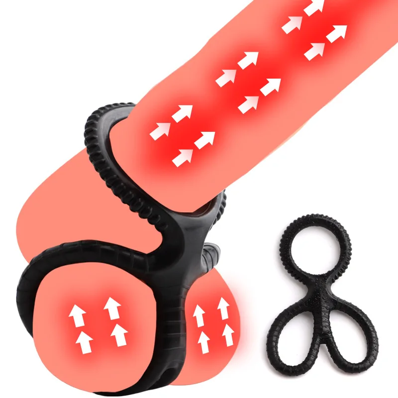 

Silicone Cock Ring Penis And Scrotum Restraint Semen Locking Ring Delayed Ejaculation Enhanced Erection Training Tool Men'S Toy