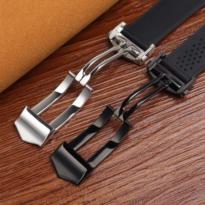 Premium Waterproof Sport Strap - Soft Silicone Natural Rubber Watchband, 22mm/24mm