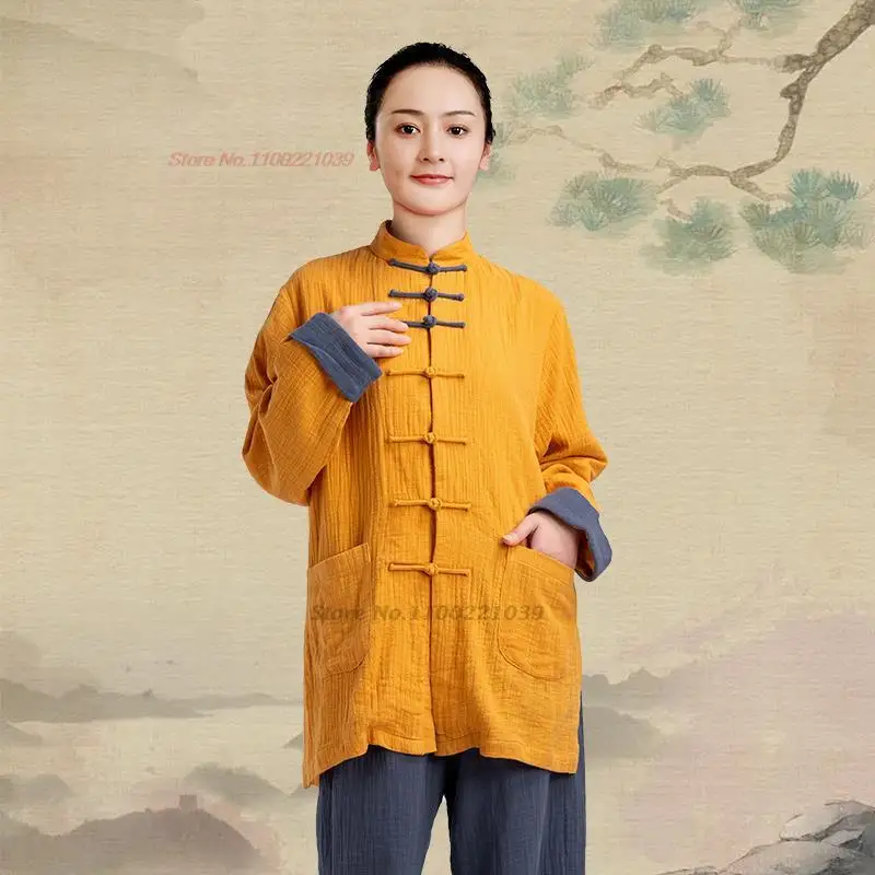 chinese kungfu tai chi clothing martial arts taijiquan wushu uniform cotton linen tops+pants set tai chi exercise clothes