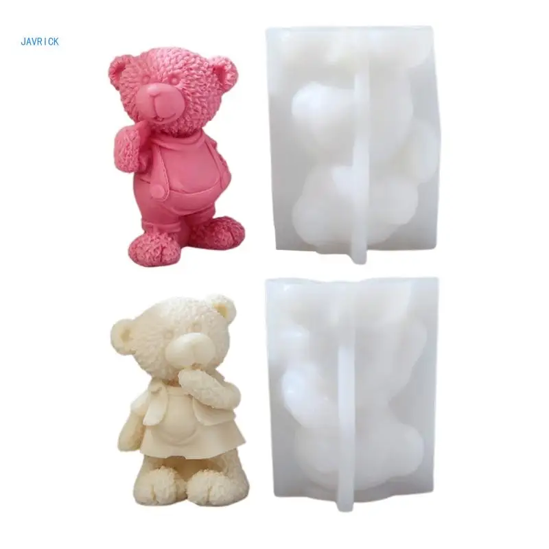 3D Bear Shape Silicone Mold Candle Making Tool DIY Candle Moulds Ornaments